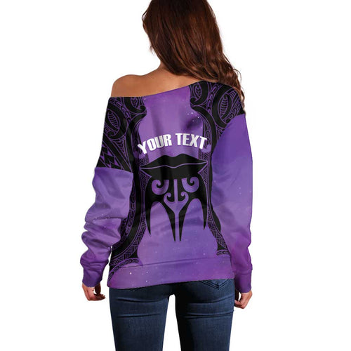 Personalised New Zealand Suffrage Day Off Shoulder Sweater Maori Tattoo Galaxy Vibe - Aussie Hoodie
