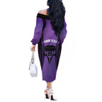 Personalised New Zealand Suffrage Day Off The Shoulder Long Sleeve Dress Maori Tattoo Galaxy Vibe - Aussie Hoodie