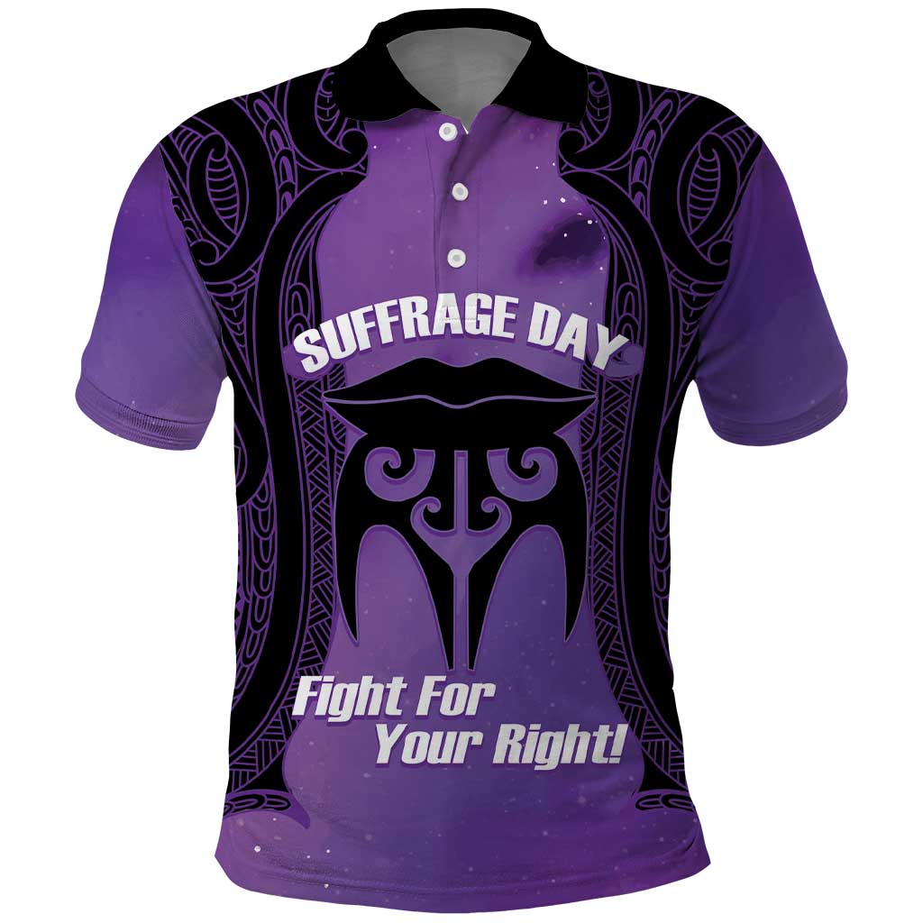 Personalised New Zealand Suffrage Day Polo Shirt Maori Tattoo Galaxy Vibe - Aussie Hoodie