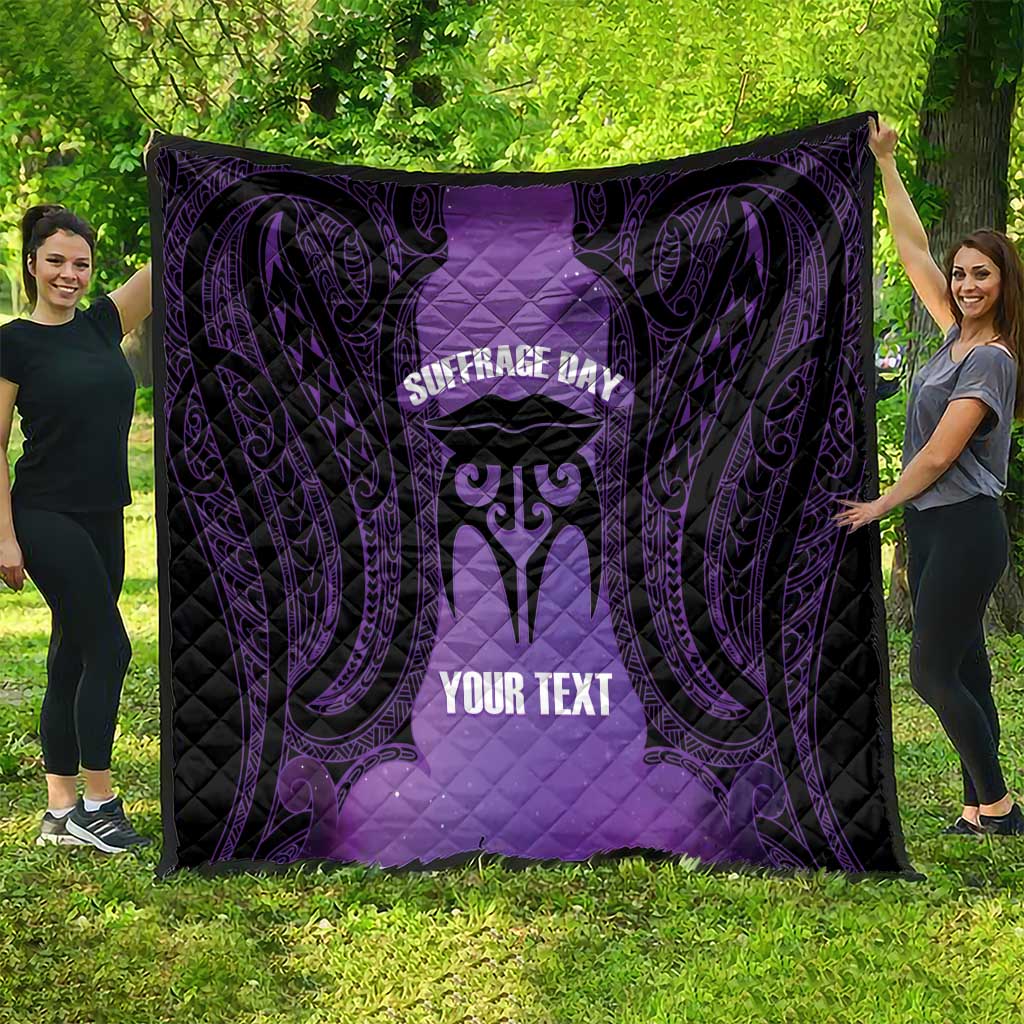 Personalised New Zealand Suffrage Day Quilt Maori Tattoo Galaxy Vibe - Aussie Hoodie