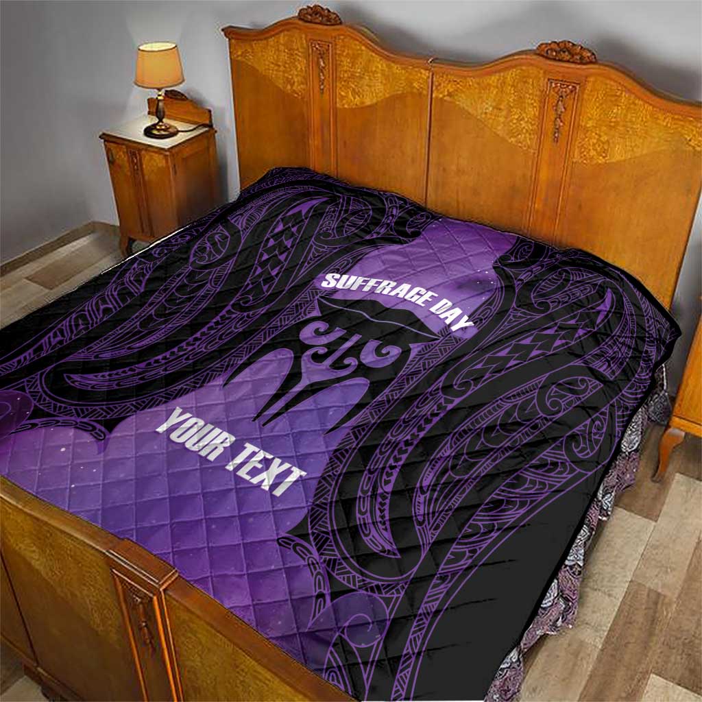 Personalised New Zealand Suffrage Day Quilt Maori Tattoo Galaxy Vibe - Aussie Hoodie