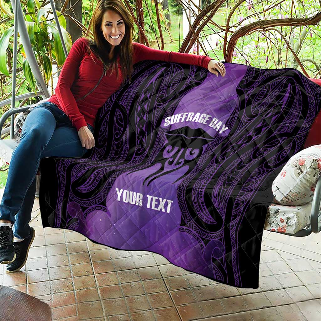 Personalised New Zealand Suffrage Day Quilt Maori Tattoo Galaxy Vibe - Aussie Hoodie