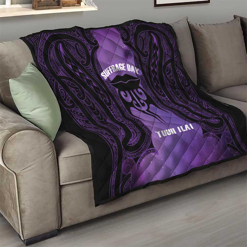 Personalised New Zealand Suffrage Day Quilt Maori Tattoo Galaxy Vibe - Aussie Hoodie
