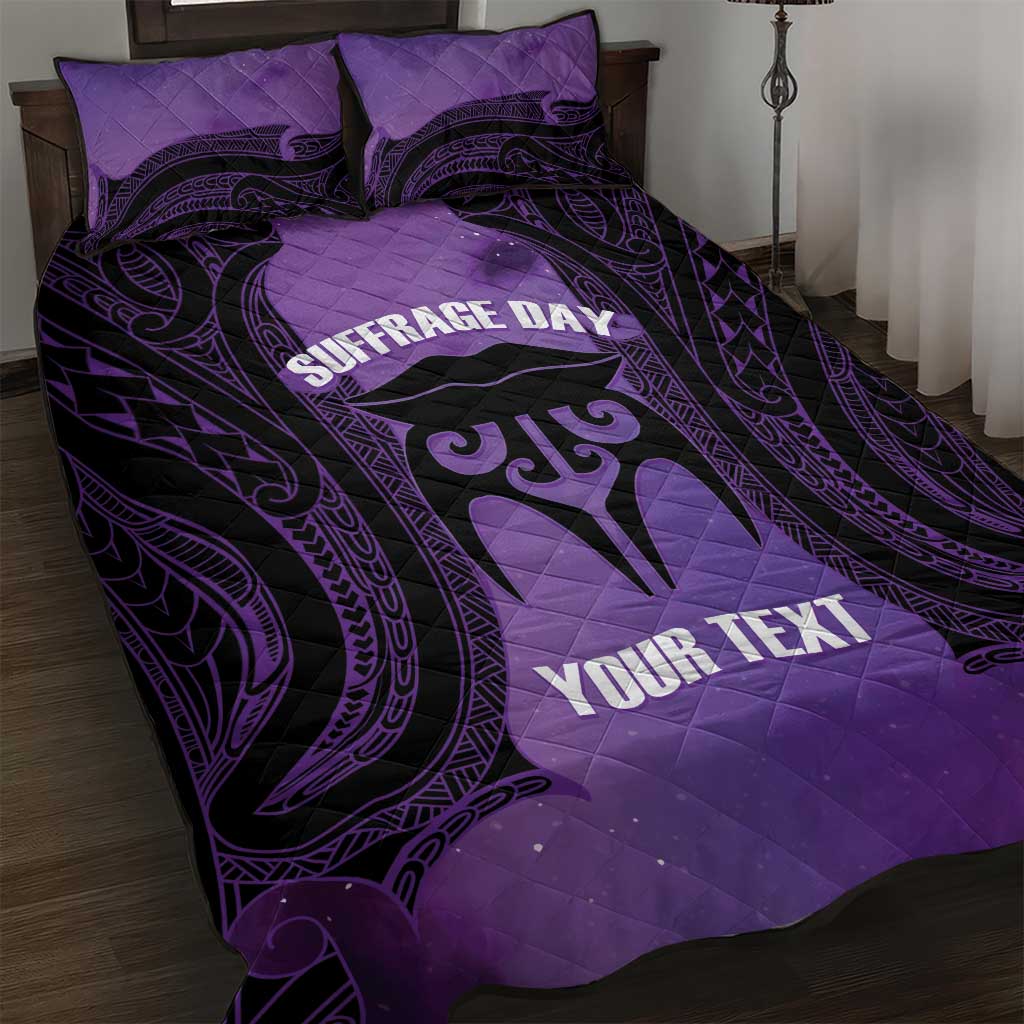 Personalised New Zealand Suffrage Day Quilt Bed Set Maori Tattoo Galaxy Vibe - Aussie Hoodie