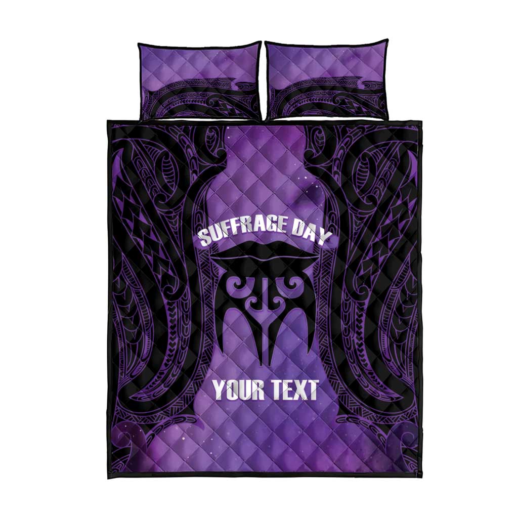 Personalised New Zealand Suffrage Day Quilt Bed Set Maori Tattoo Galaxy Vibe - Aussie Hoodie