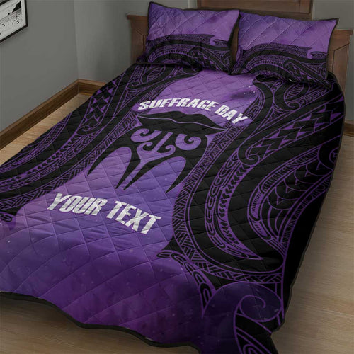 Personalised New Zealand Suffrage Day Quilt Bed Set Maori Tattoo Galaxy Vibe - Aussie Hoodie