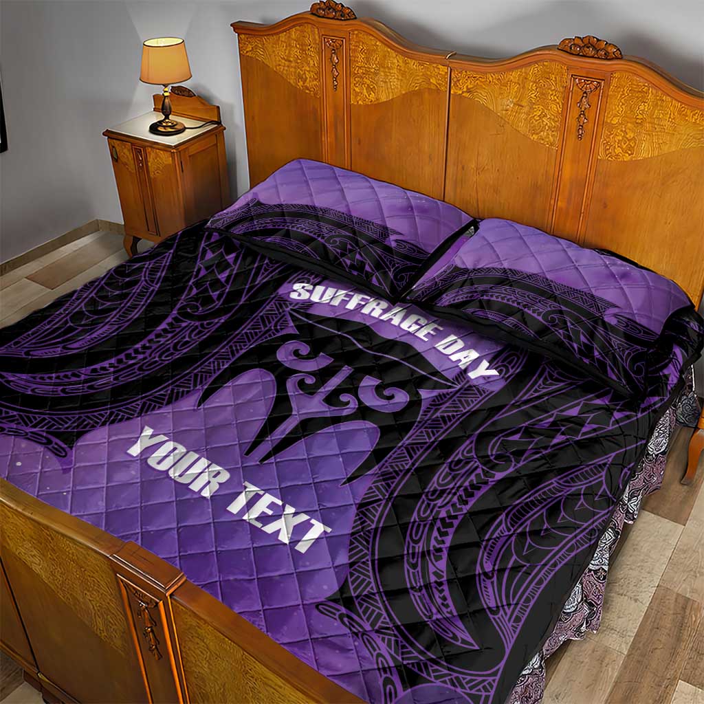 Personalised New Zealand Suffrage Day Quilt Bed Set Maori Tattoo Galaxy Vibe - Aussie Hoodie