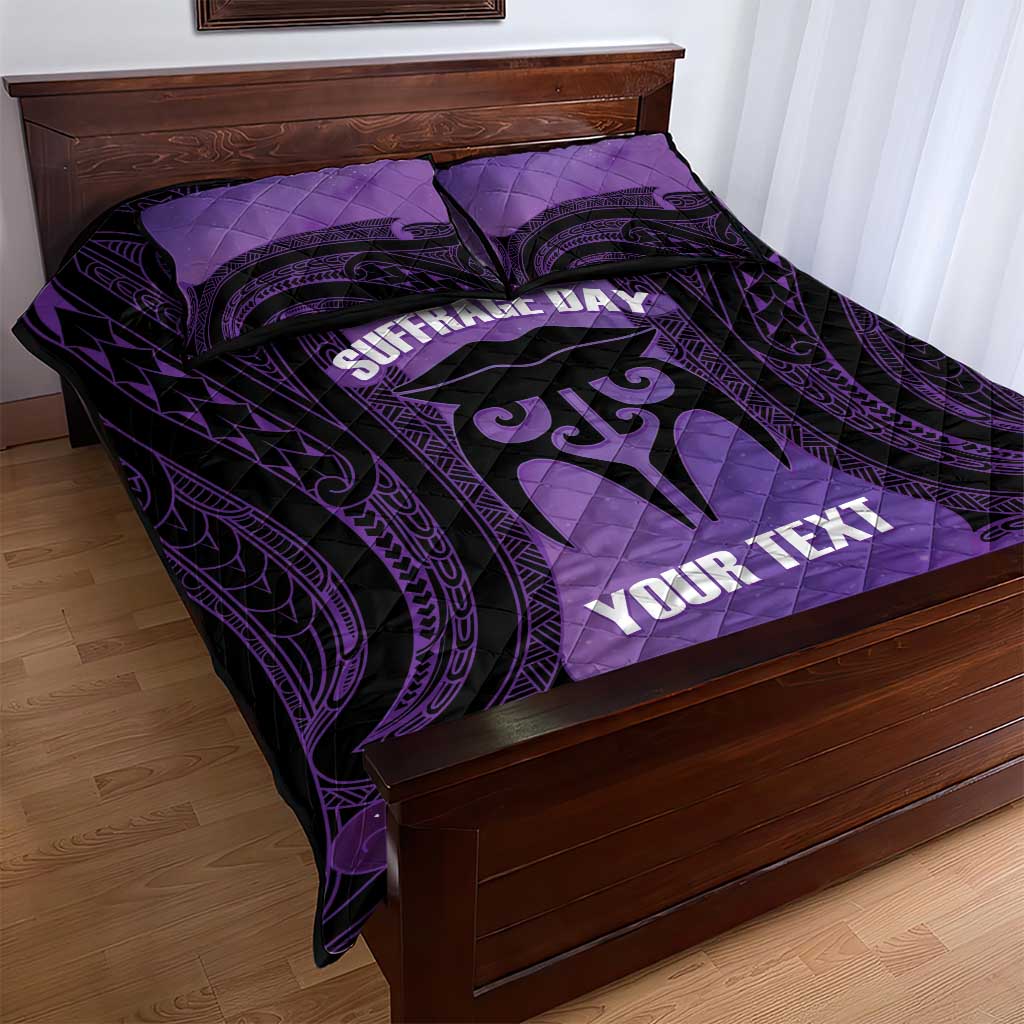Personalised New Zealand Suffrage Day Quilt Bed Set Maori Tattoo Galaxy Vibe - Aussie Hoodie