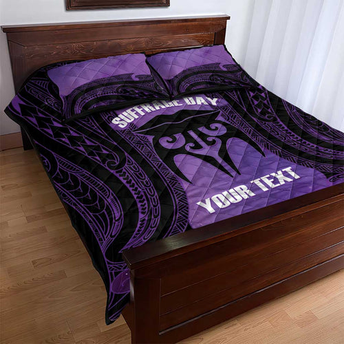 Personalised New Zealand Suffrage Day Quilt Bed Set Maori Tattoo Galaxy Vibe - Aussie Hoodie