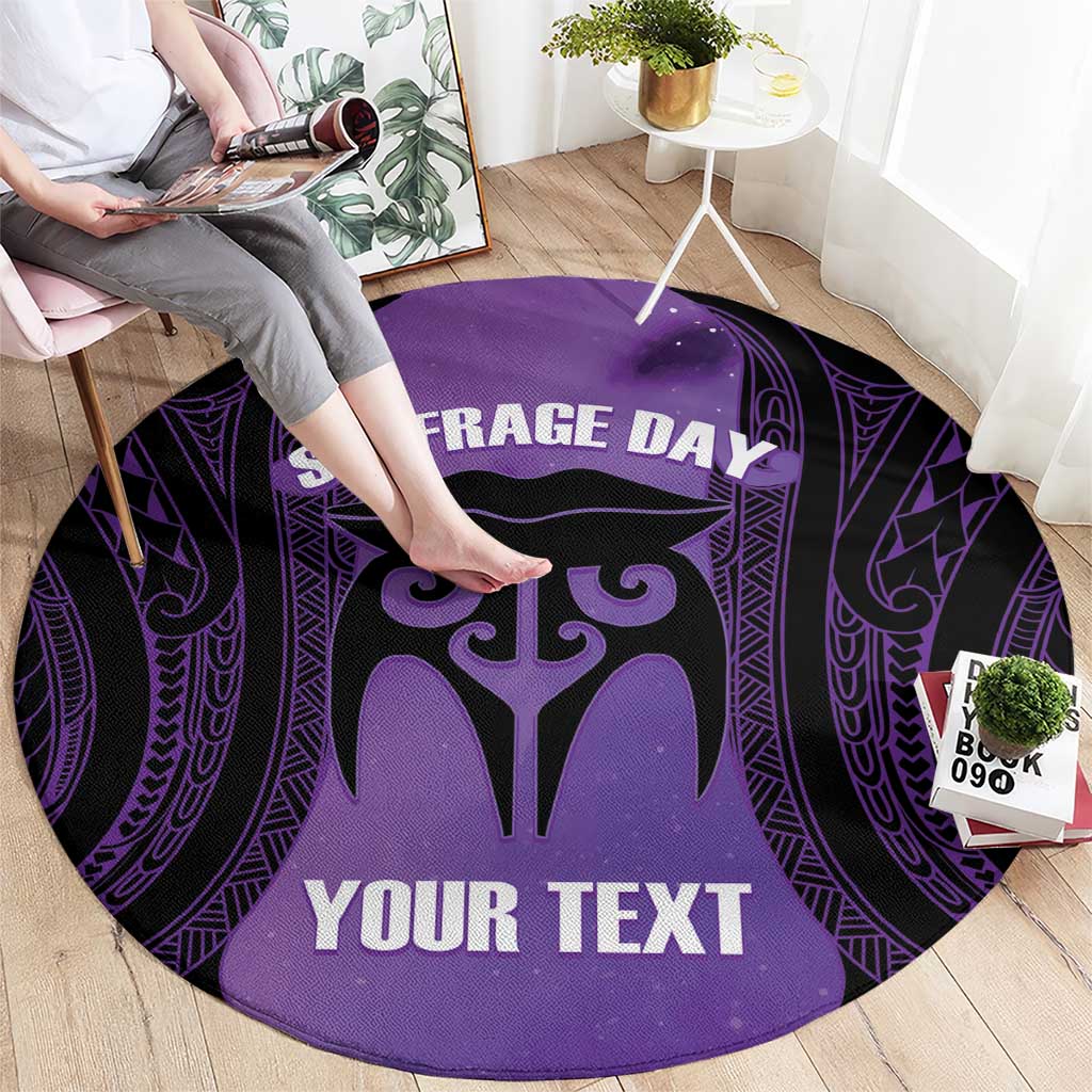 Personalised New Zealand Suffrage Day Round Carpet Maori Tattoo Galaxy Vibe - Aussie Hoodie