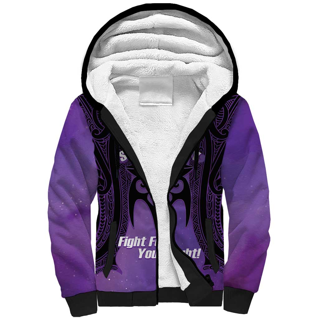 Personalised New Zealand Suffrage Day Sherpa Hoodie Maori Tattoo Galaxy Vibe - Aussie Hoodie