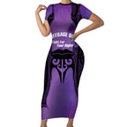 Personalised New Zealand Suffrage Day Short Sleeve Bodycon Dress Maori Tattoo Galaxy Vibe - Aussie Hoodie