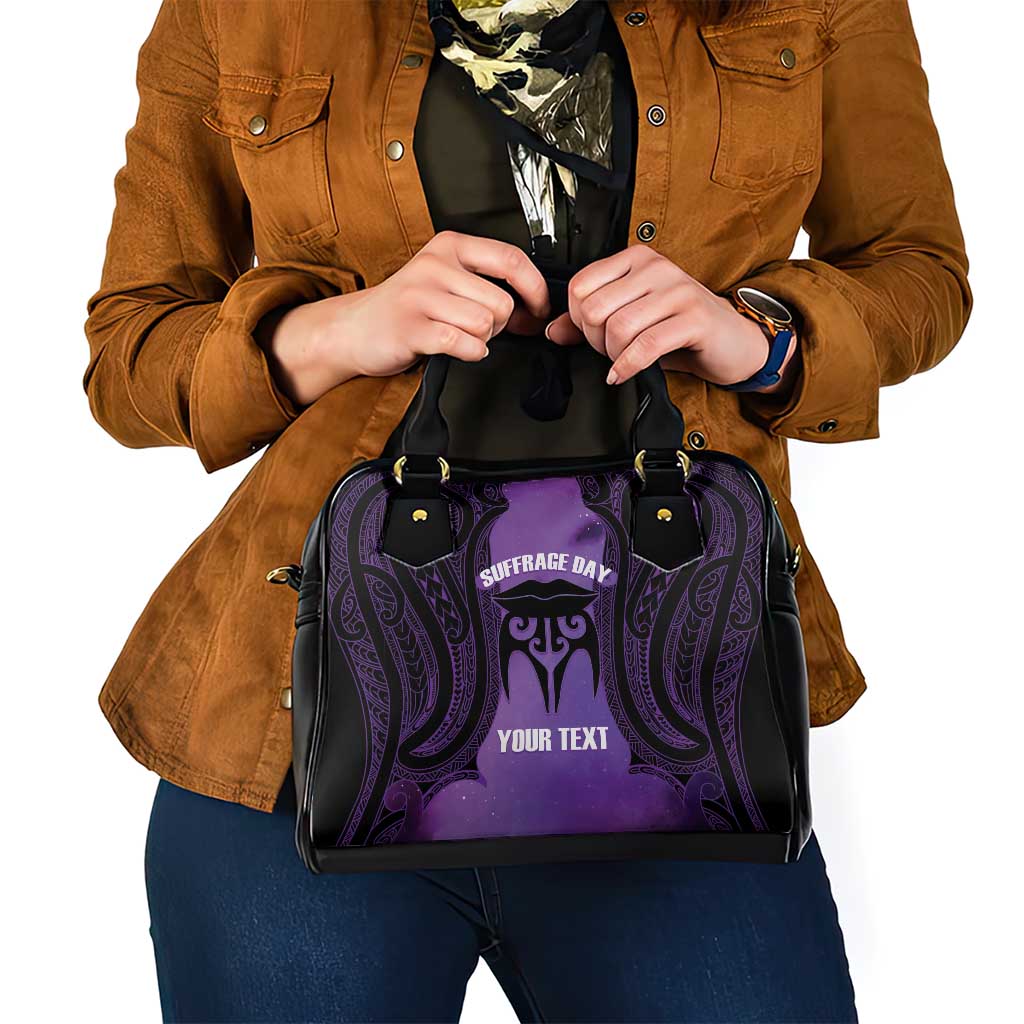 Personalised New Zealand Suffrage Day Shoulder Handbag Maori Tattoo Galaxy Vibe - Aussie Hoodie