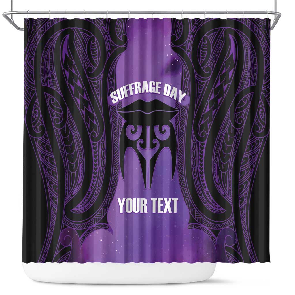 Personalised New Zealand Suffrage Day Shower Curtain Maori Tattoo Galaxy Vibe - Aussie Hoodie