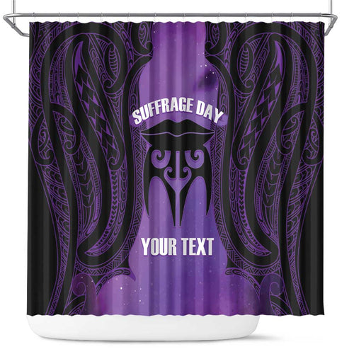 Personalised New Zealand Suffrage Day Shower Curtain Maori Tattoo Galaxy Vibe - Aussie Hoodie