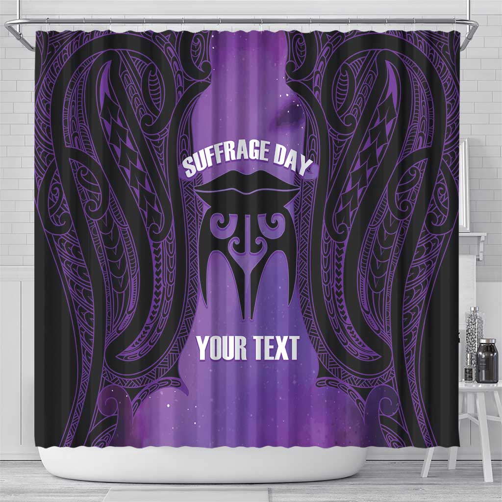 Personalised New Zealand Suffrage Day Shower Curtain Maori Tattoo Galaxy Vibe - Aussie Hoodie