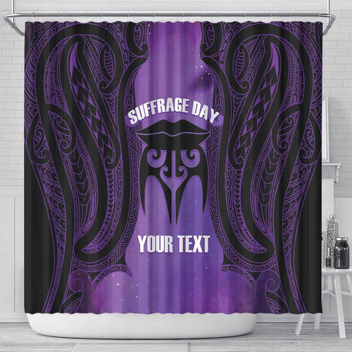 Personalised New Zealand Suffrage Day Shower Curtain Maori Tattoo Galaxy Vibe - Aussie Hoodie