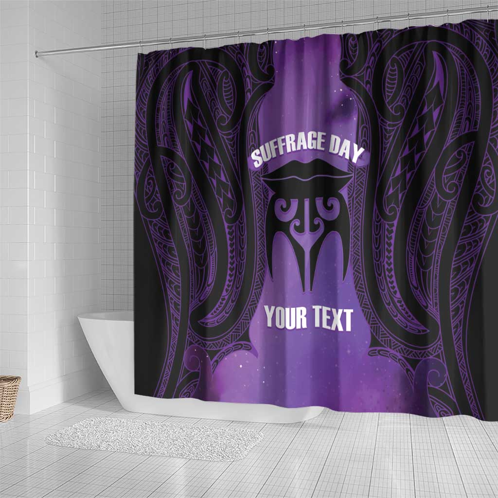 Personalised New Zealand Suffrage Day Shower Curtain Maori Tattoo Galaxy Vibe - Aussie Hoodie
