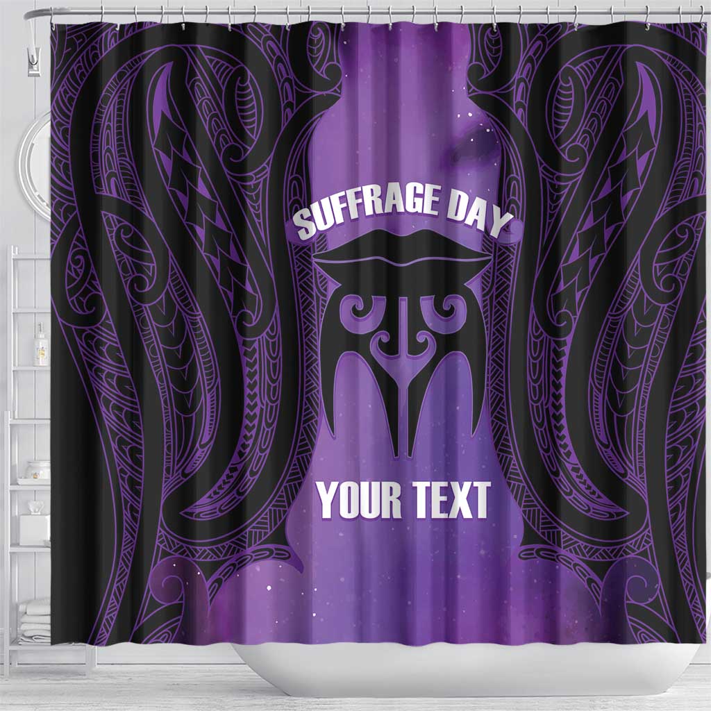 Personalised New Zealand Suffrage Day Shower Curtain Maori Tattoo Galaxy Vibe - Aussie Hoodie