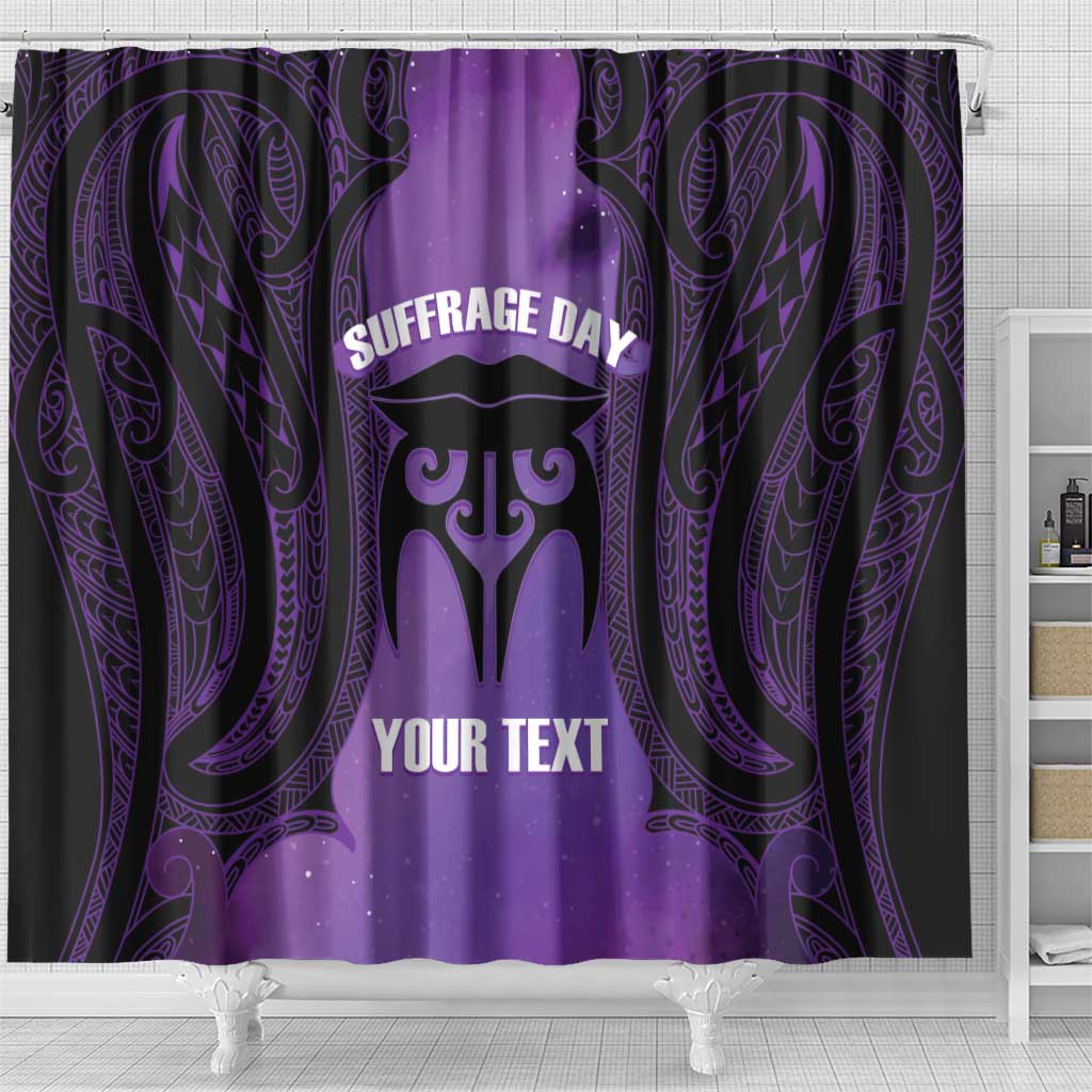 Personalised New Zealand Suffrage Day Shower Curtain Maori Tattoo Galaxy Vibe - Aussie Hoodie