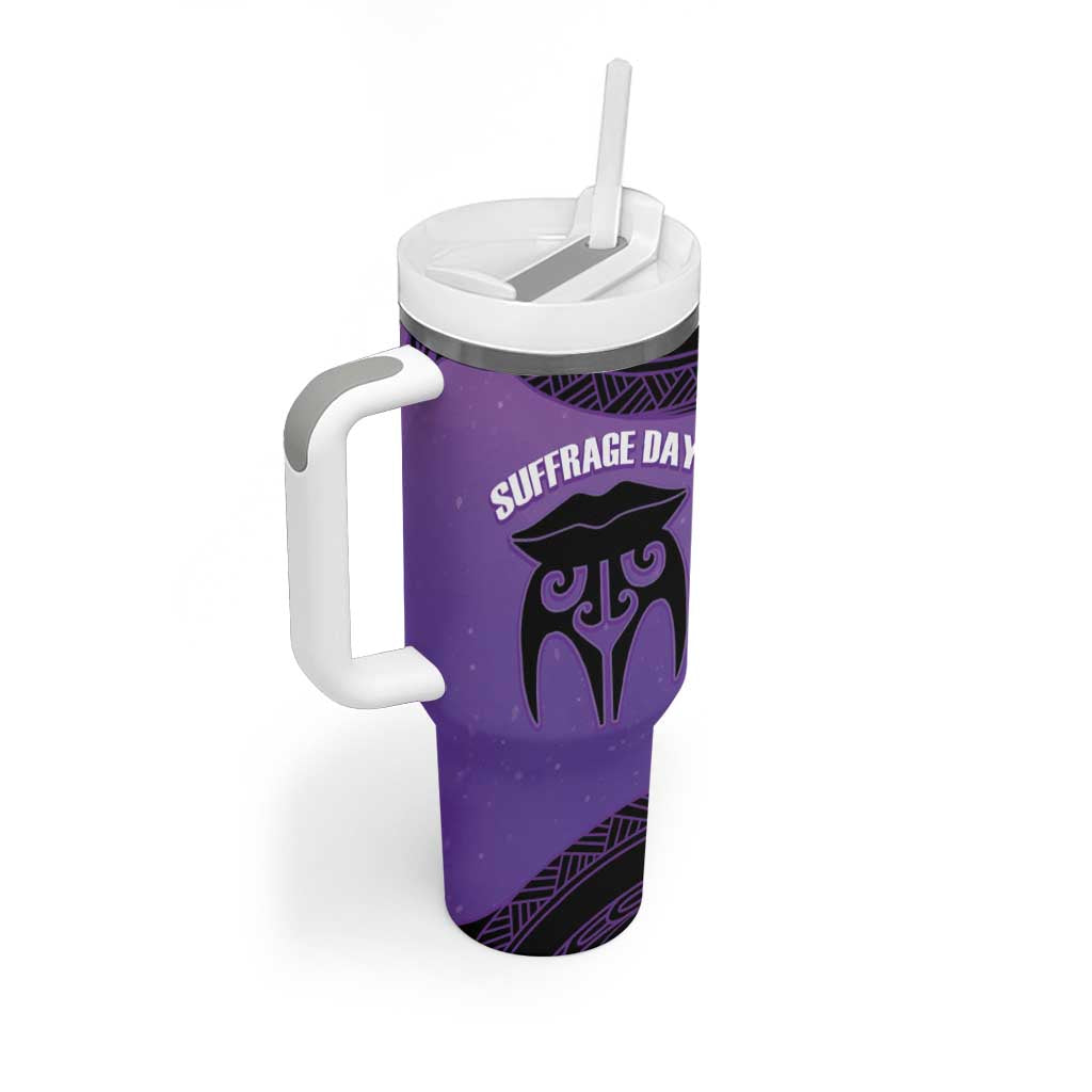 Personalised New Zealand Suffrage Day Tumbler With Handle Maori Tattoo Galaxy Vibe - Aussie Hoodie