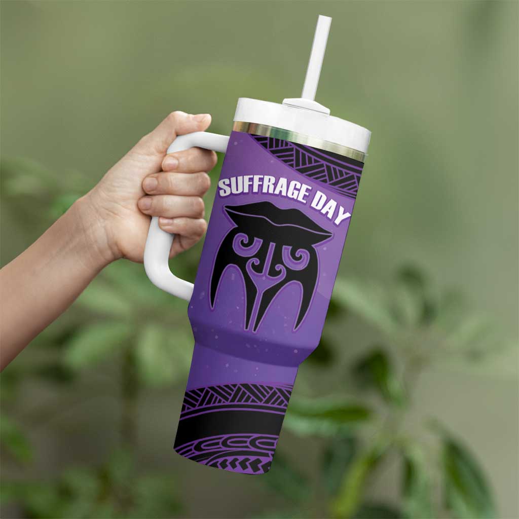 Personalised New Zealand Suffrage Day Tumbler With Handle Maori Tattoo Galaxy Vibe - Aussie Hoodie