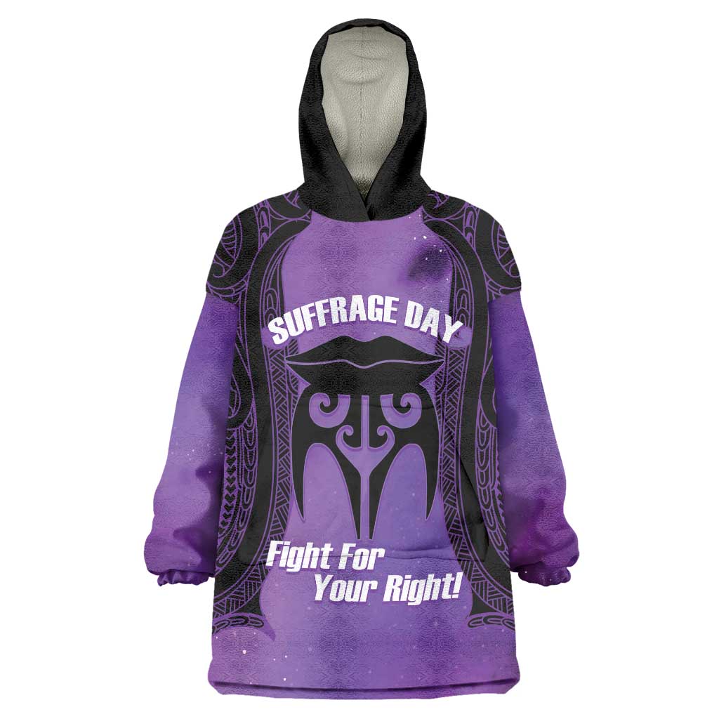Personalised New Zealand Suffrage Day Wearable Blanket Hoodie Maori Tattoo Galaxy Vibe - Aussie Hoodie