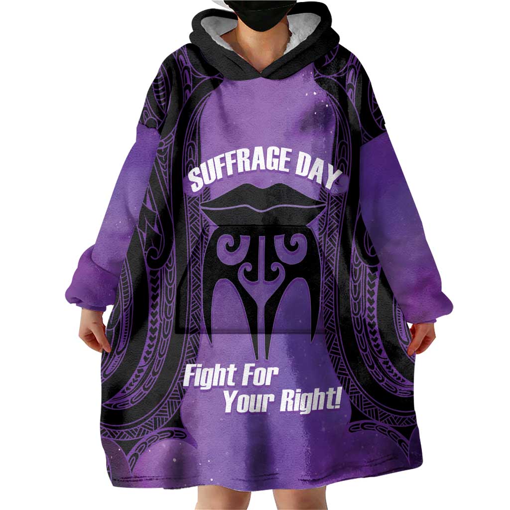 Personalised New Zealand Suffrage Day Wearable Blanket Hoodie Maori Tattoo Galaxy Vibe - Aussie Hoodie