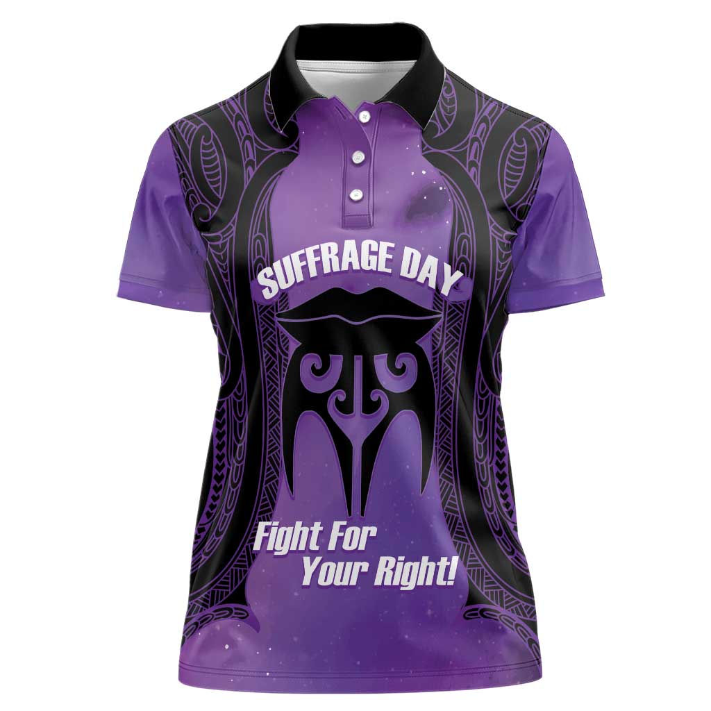 Personalised New Zealand Suffrage Day Women Polo Shirt Maori Tattoo Galaxy Vibe - Aussie Hoodie