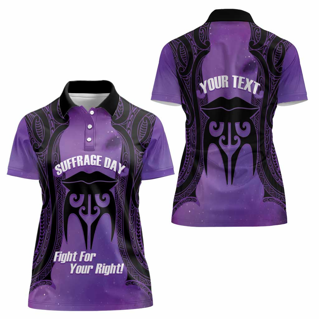 Personalised New Zealand Suffrage Day Women Polo Shirt Maori Tattoo Galaxy Vibe - Aussie Hoodie