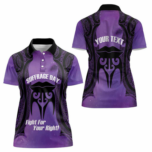 Personalised New Zealand Suffrage Day Women Polo Shirt Maori Tattoo Galaxy Vibe - Aussie Hoodie