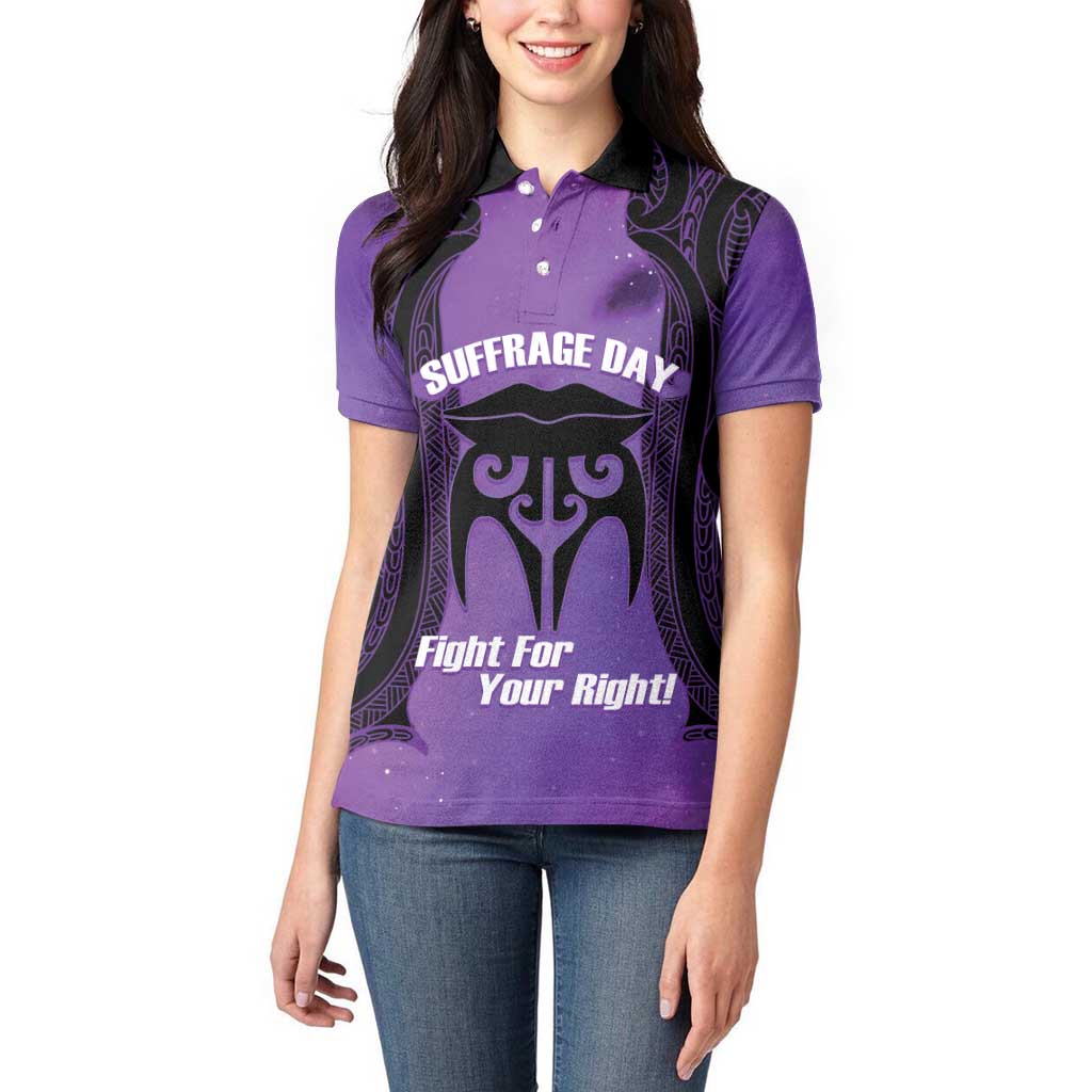 Personalised New Zealand Suffrage Day Women Polo Shirt Maori Tattoo Galaxy Vibe - Aussie Hoodie