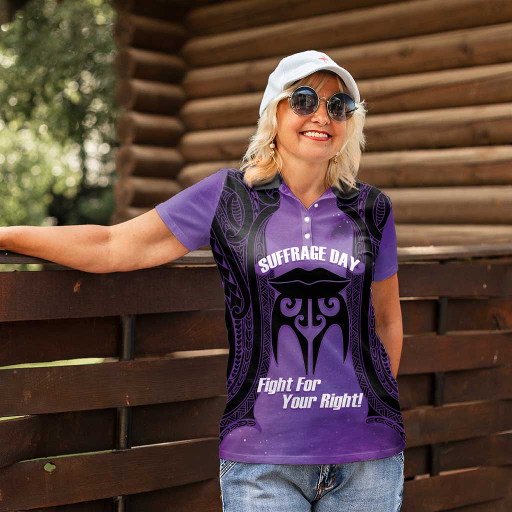 Personalised New Zealand Suffrage Day Women Polo Shirt Maori Tattoo Galaxy Vibe - Aussie Hoodie