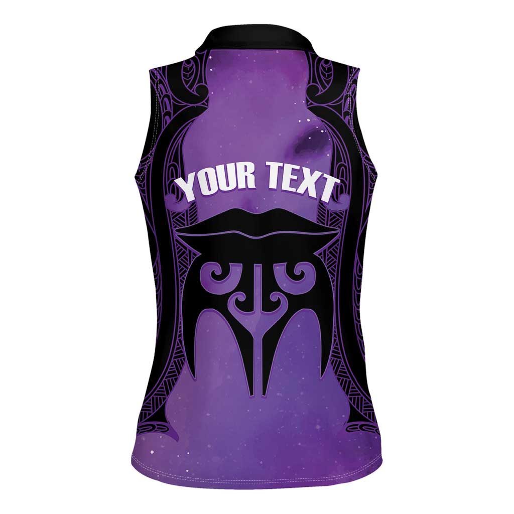 Personalised New Zealand Suffrage Day Women Sleeveless Polo Shirt Maori Tattoo Galaxy Vibe - Aussie Hoodie