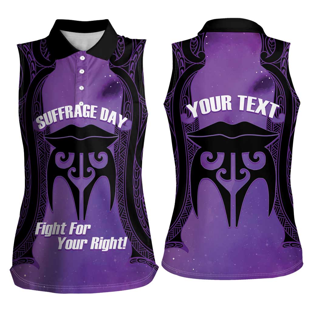Personalised New Zealand Suffrage Day Women Sleeveless Polo Shirt Maori Tattoo Galaxy Vibe - Aussie Hoodie