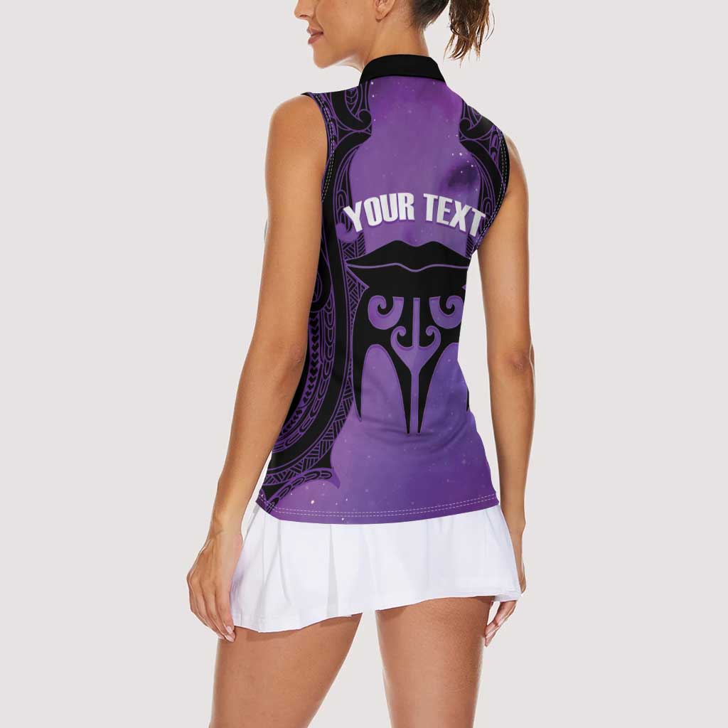 Personalised New Zealand Suffrage Day Women Sleeveless Polo Shirt Maori Tattoo Galaxy Vibe - Aussie Hoodie