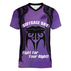 Personalised New Zealand Suffrage Day Women V-Neck T-Shirt Maori Tattoo Galaxy Vibe - Aussie Hoodie