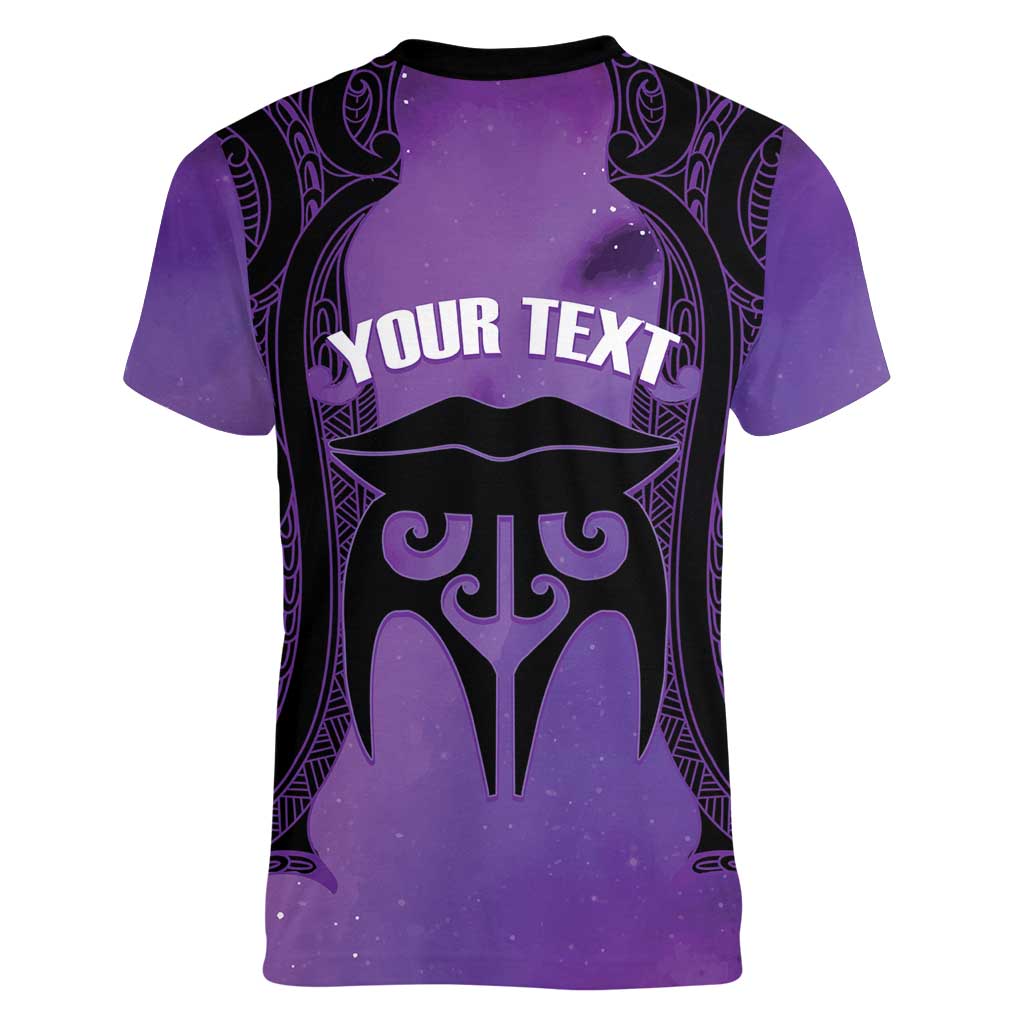 Personalised New Zealand Suffrage Day Women V-Neck T-Shirt Maori Tattoo Galaxy Vibe - Aussie Hoodie