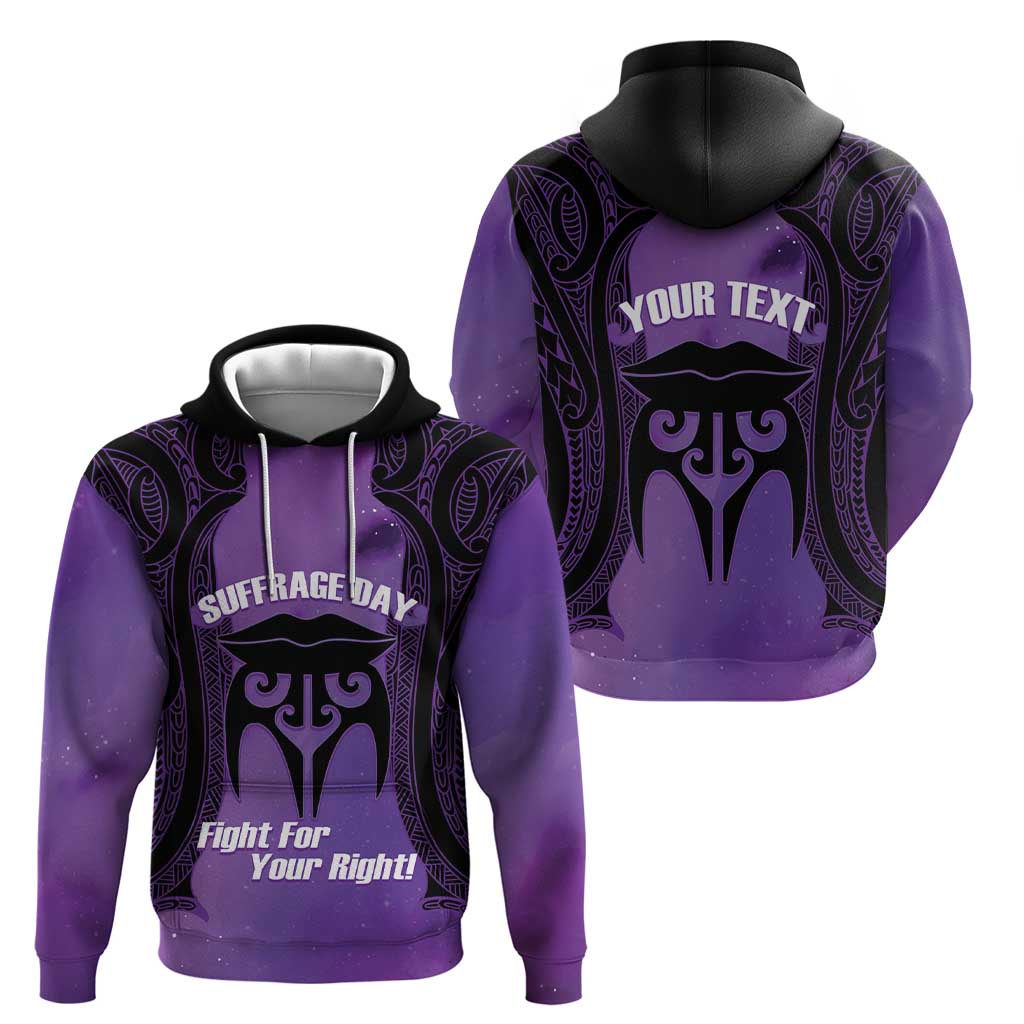 Personalised New Zealand Suffrage Day Zip Hoodie Maori Tattoo Galaxy Vibe - Aussie Hoodie