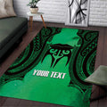 Personalised Moko Kauae New Zealand Area Rug Maori Chin Tattoo Green - Aussie Hoodie