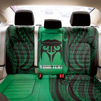 Personalised Moko Kauae New Zealand Back Car Seat Cover Maori Chin Tattoo Green - Aussie Hoodie