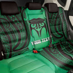 Personalised Moko Kauae New Zealand Back Car Seat Cover Maori Chin Tattoo Green - Aussie Hoodie