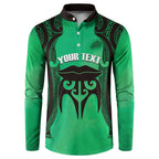 Personalised Moko Kauae New Zealand Button Sweatshirt Maori Chin Tattoo Green - Aussie Hoodie