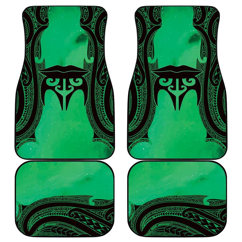 Personalised Moko Kauae New Zealand Car Mats Maori Chin Tattoo Green - Aussie Hoodie