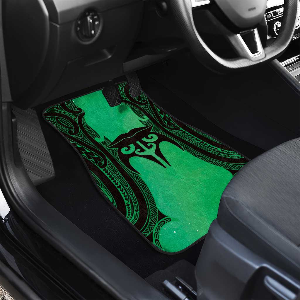Personalised Moko Kauae New Zealand Car Mats Maori Chin Tattoo Green - Aussie Hoodie