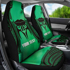 Personalised Moko Kauae New Zealand Car Seat Cover Maori Chin Tattoo Green - Aussie Hoodie