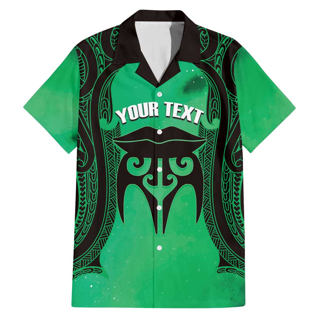 Personalised Moko Kauae New Zealand Family Matching Mermaid Dress and Hawaiian Shirt Maori Chin Tattoo Green - Aussie Hoodie