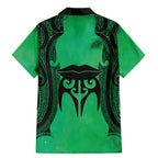 Personalised Moko Kauae New Zealand Family Matching Mermaid Dress and Hawaiian Shirt Maori Chin Tattoo Green - Aussie Hoodie