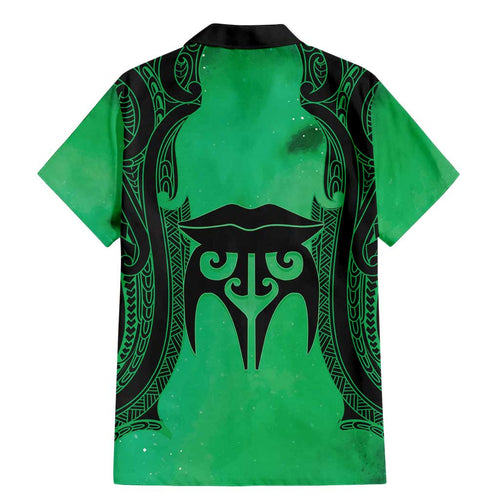 Personalised Moko Kauae New Zealand Family Matching Mermaid Dress and Hawaiian Shirt Maori Chin Tattoo Green - Aussie Hoodie