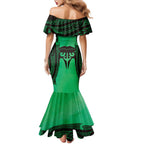 Personalised Moko Kauae New Zealand Family Matching Mermaid Dress and Hawaiian Shirt Maori Chin Tattoo Green - Aussie Hoodie